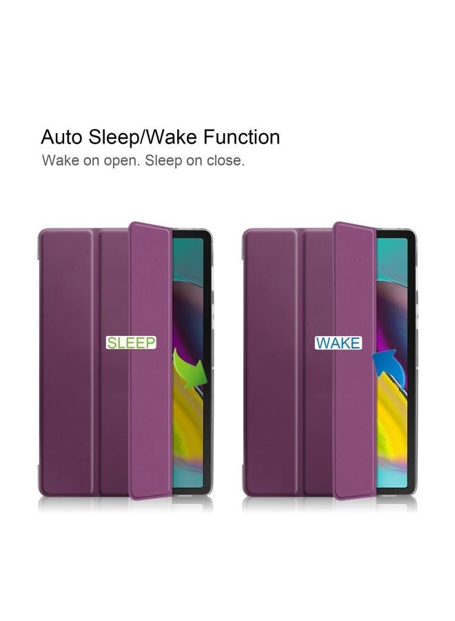 NIBEMINENT Clamshell Protective Tri-Fold Flip Case Cover For Samsung Tab S5e Purple - Image 4