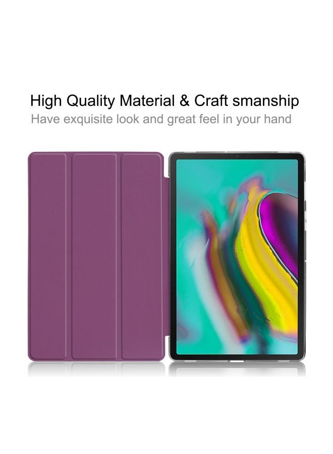 NIBEMINENT Clamshell Protective Tri-Fold Flip Case Cover For Samsung Tab S5e Purple - Image 2