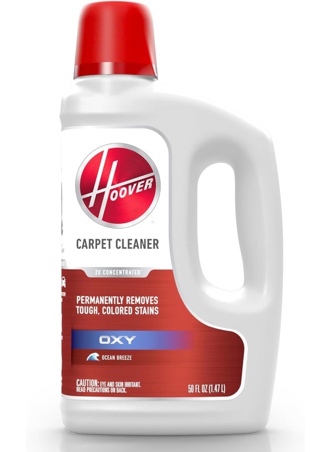 HOOVER Hoover Oxy Deep Cleaning Carpet Shampoo, Concentrated Machine Cleaner Solution, 50 fl oz Formula, White, AH31950, (Pack of 1)  - Image 1