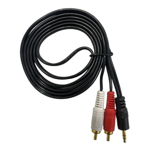 Upix 3.5mm Stereo Male to 2RCA Male Audio Cable (EP to 2RCA) 1.3 Meters (4.3 Feet) - Connects Mobile and Home Theatre - Image 1