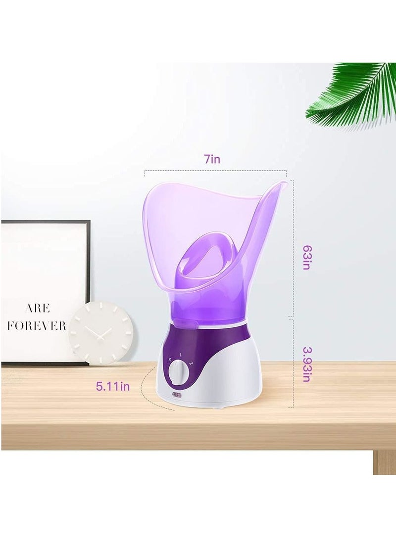 DubaiGallery جهاز بخار الوجه، جهاز بخار الوجه نانو أيوني بخار ساخن وبارد مرطب، جهاز بخار الوجه ساونا لتنظيف المسام بعمق، جهاز بخار الوجه للاستنشاق SPA مرطب للجلد الجاف - Image 4