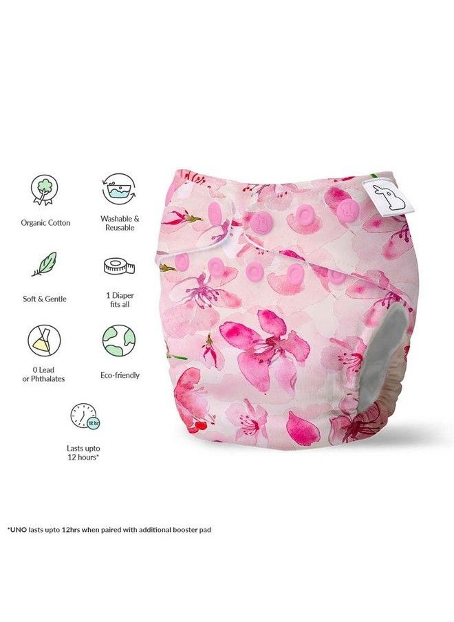 New Uno Freesize Cloth Diaper ; Cloth Diaper For Babies 0 To 3 Years ; Washable & Reusable Cloth Diaper ; Comes With Cloth Diaper Insert ; 1 Diaper And 1 Organic Cotton Soaker