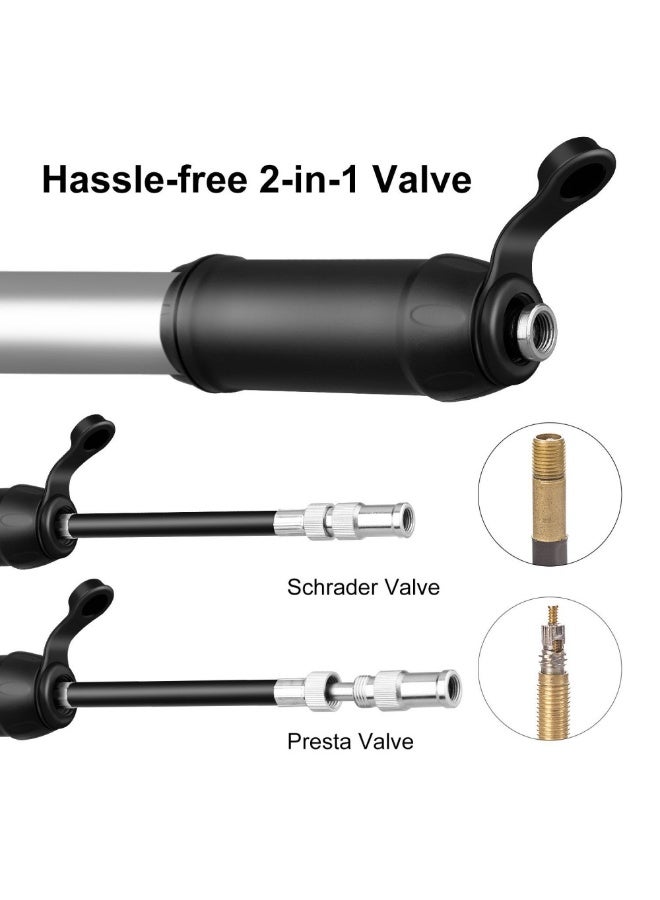 Generic Mini Bike Tire Pump, Portable Frame Mount Inflator for Bicycle and Ball  - Image 2