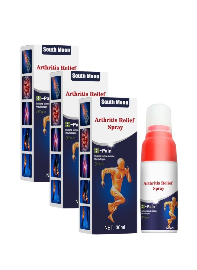 SOUTH MOON 3-PACK Shoulder Neck Lumbar Leg Joint Pain Relief Spray, Cold Compress Gel for Joints 30ml*3 - Image 1