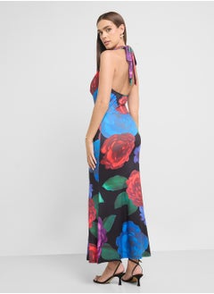 Ginger Halter Neck Floral Bodycon Dress  - Image 2