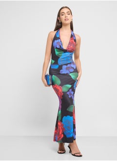 Ginger Halter Neck Floral Bodycon Dress  - Image 4