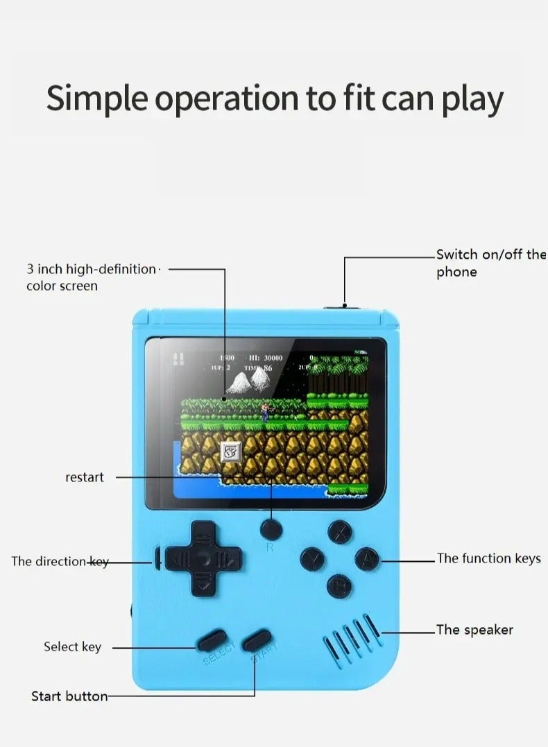 AROAQ Mini Handheld Video Game, 8 Bit 3.0 Inch Color LCD Portable Pocket Video Game Machine, Compact And Lightweight Handheld Games Console With Built In 500 Games For Kids And Adults, (Yellow) - Image 5