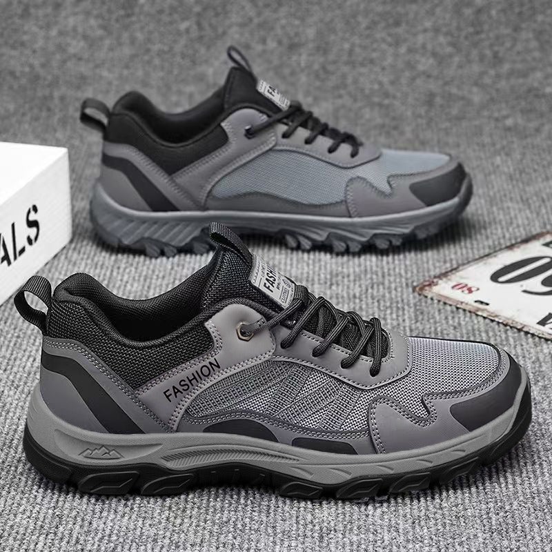 Men's Summer Hiking Shoes Breathable Mesh Outdoor Sports Shoes Non-Slip Wear-Resistant Lightweight Work Trekking Sneakers