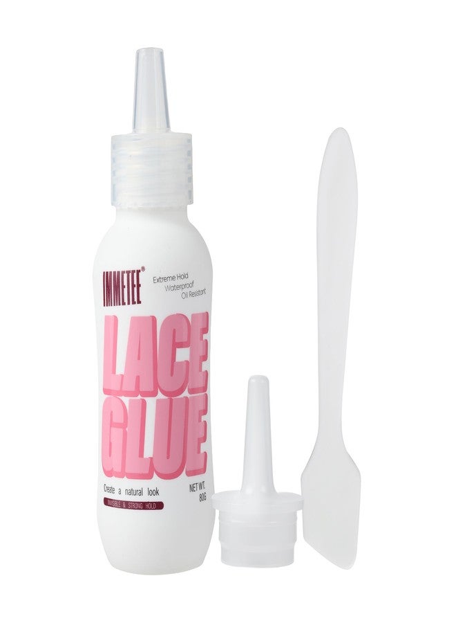 immetee Wig Glue, Lace Glue for Wigs, Strong Hold Transparent Lace Adhesive for Hair Replacement Invisible 80g - Image 1