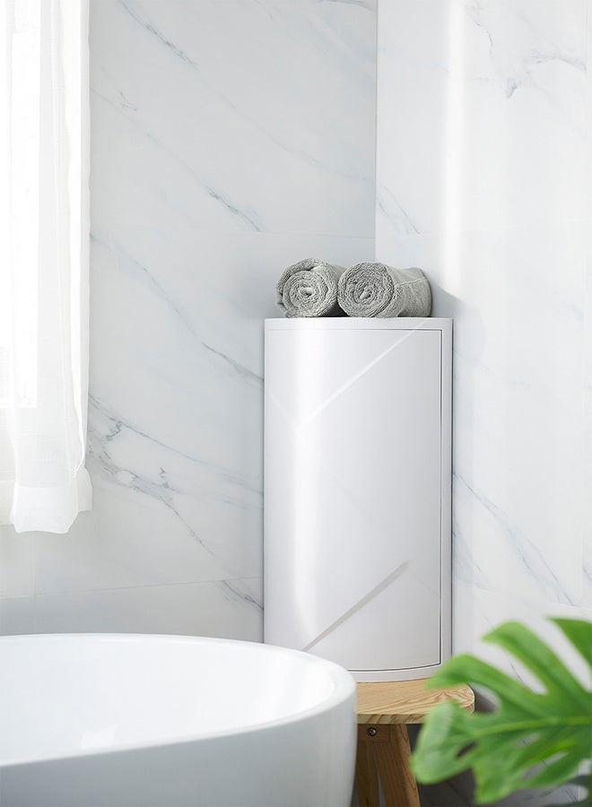 Halamodo Bathroom Corner Shelf,Cosmetic Storage Rack Can Be Installed Directly Without Drilling Used in Bathroom and Kitchen Rotating Shelf Floor/Medium - Image 2