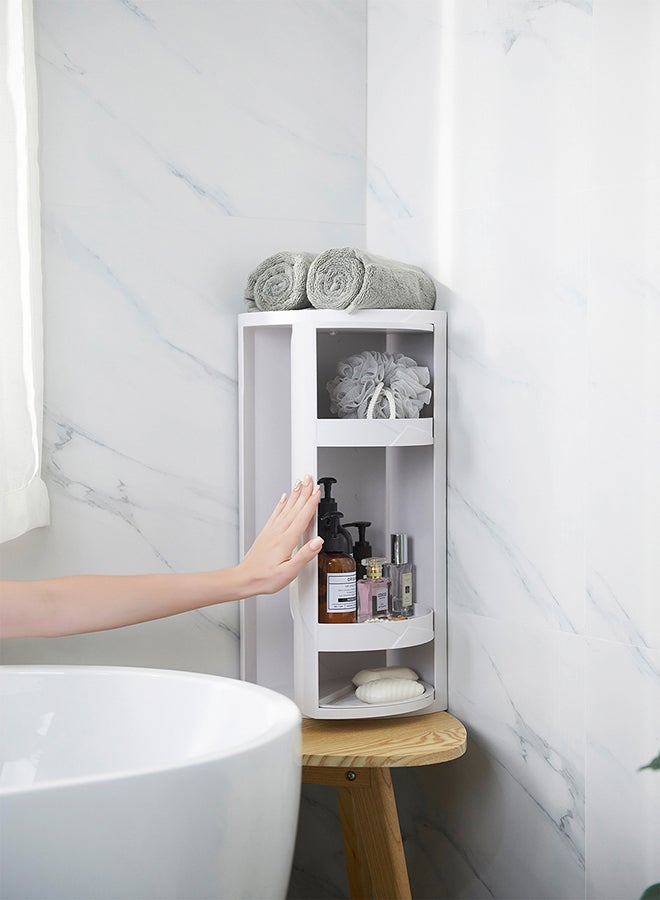 Halamodo Bathroom Corner Shelf,Cosmetic Storage Rack Can Be Installed Directly Without Drilling Used in Bathroom and Kitchen Rotating Shelf Floor/Medium - Image 3