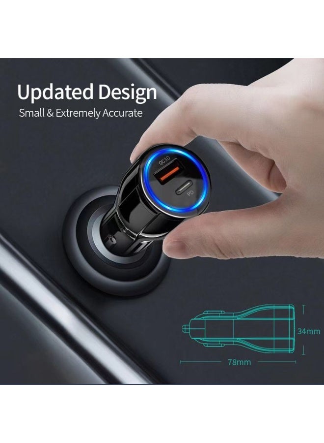 48W QC3.0+PD Super Fast Charging Car Charger – Efficient, Rapid, Universal for Vehicles. (Black)  - Image 3