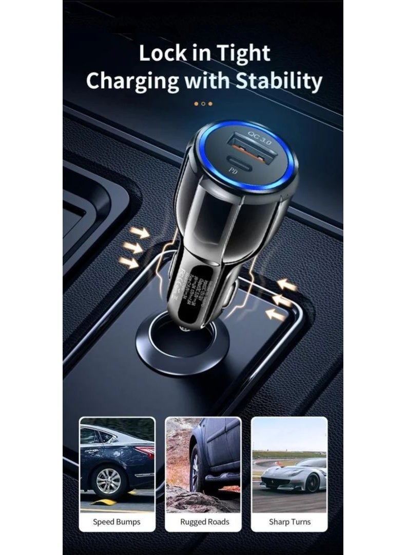 48W QC3.0+PD Super Fast Charging Car Charger – Efficient, Rapid, Universal for Vehicles. (Black)  - Image 5