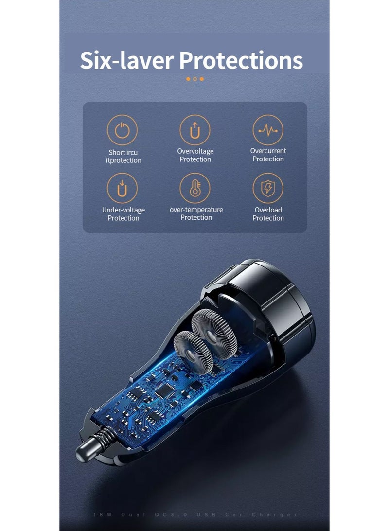 48W QC3.0+PD Super Fast Charging Car Charger – Efficient, Rapid, Universal for Vehicles. (Black)  - Image 4
