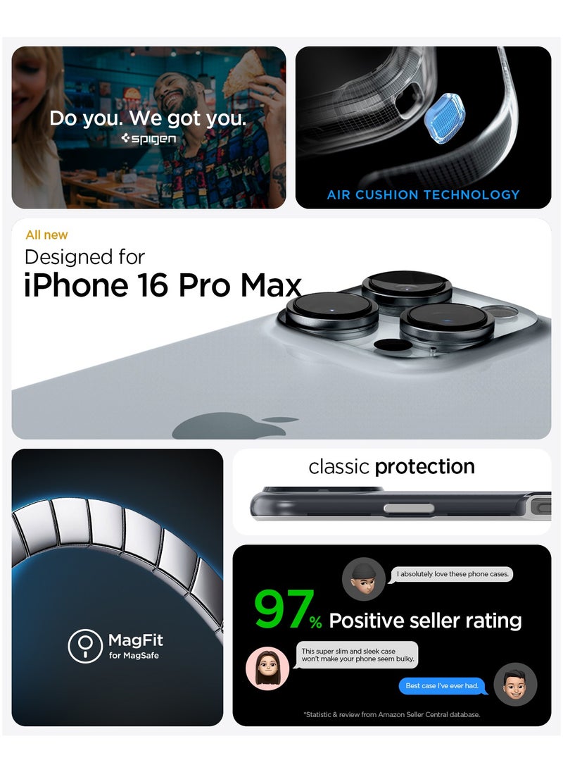 Spigen غطاء حماية كلاسيكي C1 MagFit لهاتف iPhone 16 Pro MAX مزود بتقنية MagSafe & Extreme Protection - جرافيت  - Image 2