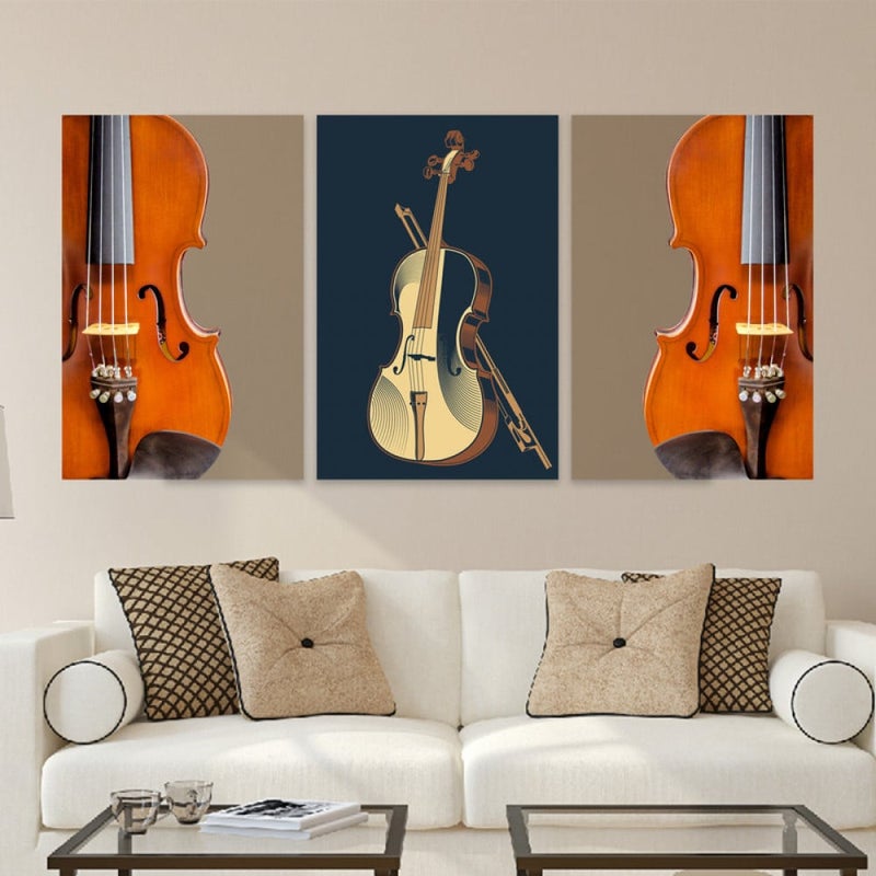 Marktna Three luxurious canvas prints with a modern design and a hollow frame, measuring (120×60), three pieces - Image 1