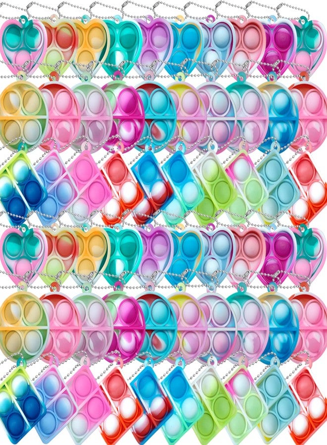 ONKULL Pop Fidget Keychain 60 Pack ,Mini Fidget Toys Bulk ,Sensory Toys for Kids ,Party Favors for Kids 4-8,8-12 Year ,Back to School Gifts for Classroom ,Easter Goodie Bags Stuffers - Image 1