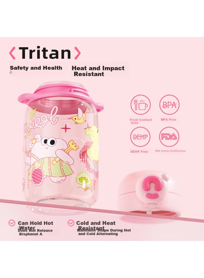 Fga Fuguang Straw Cup, Children's Student Water Bottle, Portable Three-drinking Large Capacity, High Aesthetic Value, Cute Water Bottle For Girls, Gree - Image 3