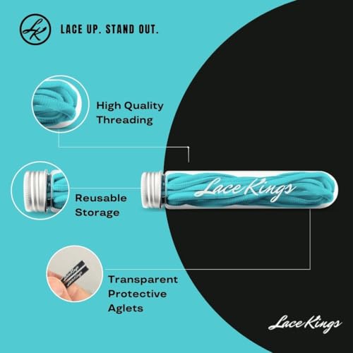 Lace Kings رباط أحذية كينغز الدائري (أزرق نيون - 45 بوصة) - Image 2