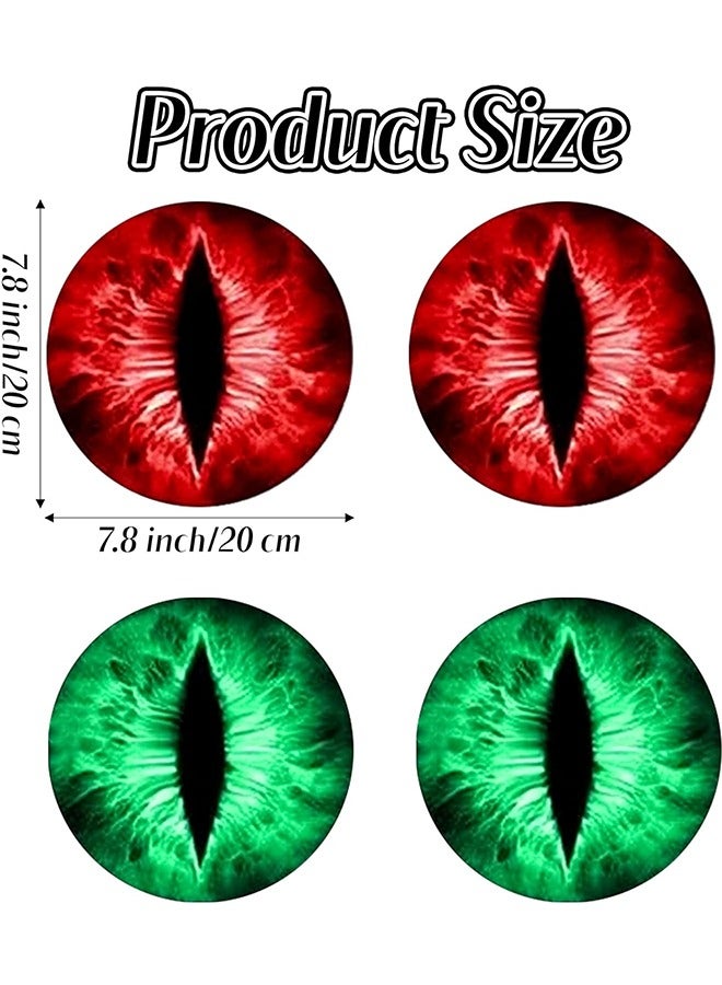 2 Pairs Beast Eyes Headlight Decals, Red Green Funny Eyes Sticker Decals, 3D Stereo Round Eye Headlight Decal Stickers for Truck Car, Window Bumper Decorations, Fans Club Party Gift - Image 5