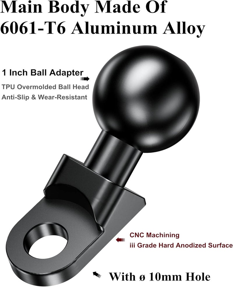 BRCOVAN 1-Inch Ball Mount Adapter for RAM Mounts B Size Double Socket Arm - Image 3