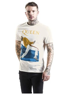 AMPLIFIED Queen Freddie Mercury Triangle T-Shirt Vintage White  - Image 4