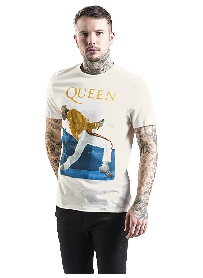 AMPLIFIED Queen Freddie Mercury Triangle T-Shirt Vintage White  - Image 4