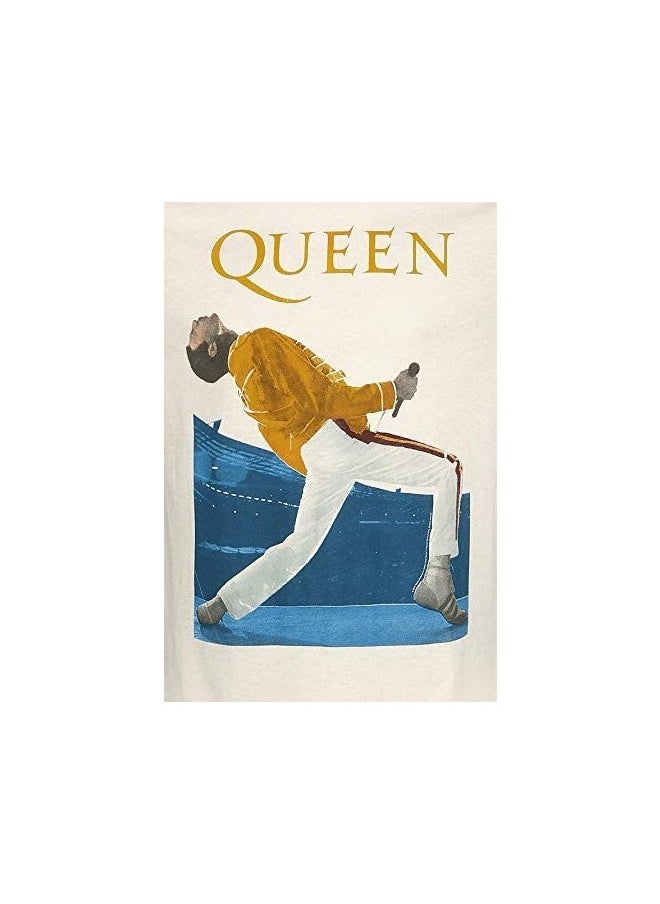AMPLIFIED Queen Freddie Mercury Triangle T-Shirt Vintage White  - Image 3