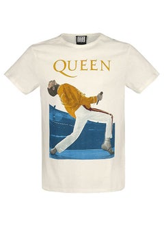 AMPLIFIED Queen Freddie Mercury Triangle T-Shirt Vintage White  - Image 1