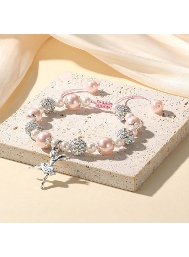 MIXJOY Dance Recital Gifts for Niece, Dancing Sparkle Pink Dance Bracelet for Dance Lover Team, Ballerina Gift for Ballet Dancer, Dancing School Competition Gifts for Ballet Niece - Image 5