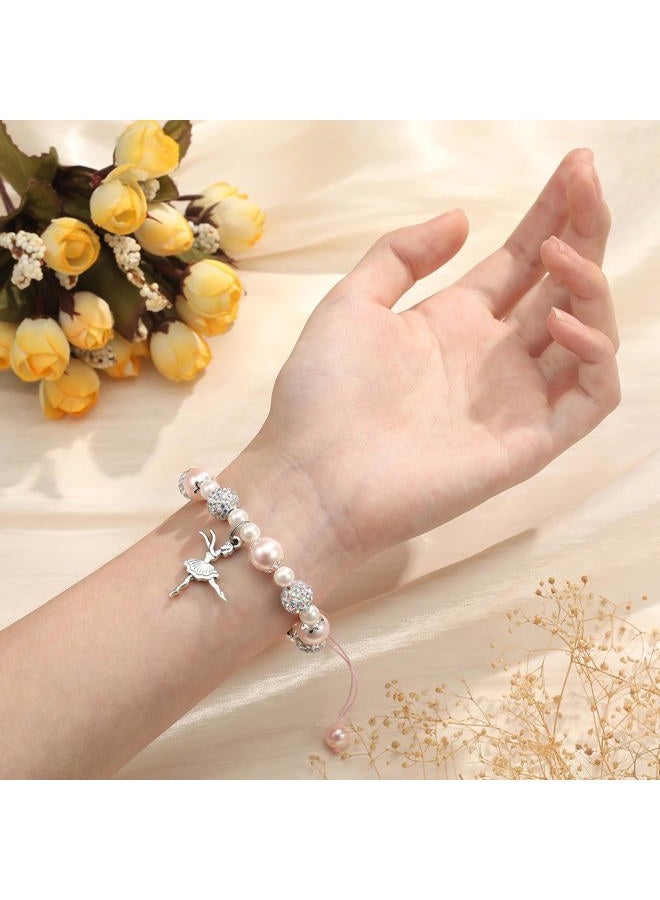 MIXJOY Dance Recital Gifts for Niece, Dancing Sparkle Pink Dance Bracelet for Dance Lover Team, Ballerina Gift for Ballet Dancer, Dancing School Competition Gifts for Ballet Niece - Image 4