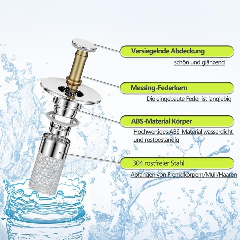 Fayby Wash Basin Sink Stopper Plug | Stainless Steel Hair Catcher for Kitchen and Bathroom Sink | Drain Filter Basket for Hair and Waste | Universal Pop Up Strainer for Drain Hole (1 Pcs_Silver) - Image 5