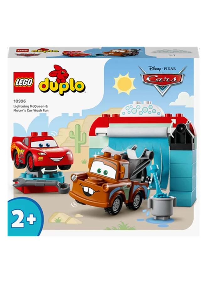 LEGO Duplo Disney And Pixar’S Cars Lightning Mcqueen & Mater’S Car Wash Fun Building Toy Set; Birthday Gift Idea For Kids Aged 2+ (29 Pieces) 10996