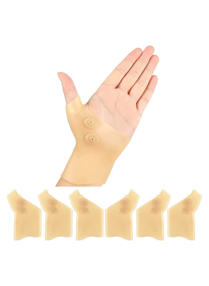SYOSI Thumb Braces, 6 Pieces Thumb Spica Splint Gel Wrist Support Braces Waterproof Magnetic Wrist Brace Arthritis Thumb Silicone Glove Protector Elastic Wrist Sleeves - Image 1