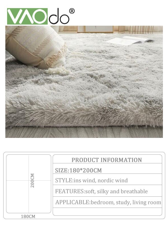 VAOdo - Plush and Fluffy Carpet No Shedding Home Decoration Soft Runway Rug Suitable for Children's Room Dorm Bedside Rug 180*200CM - Image 1