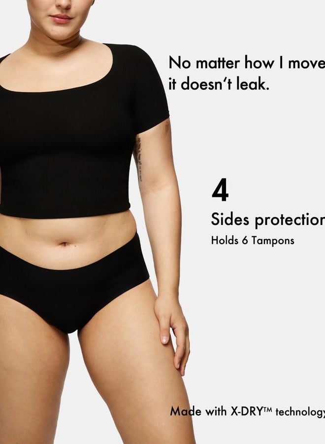 STRAWBERRY WEEKS LEAKPROOF2.0 Secure Brief Period Underwear for Women | Period Panties Holds 4 Tampons | Mild Incontinence Leak Proof Underwear (L/XL Black) - Image 2