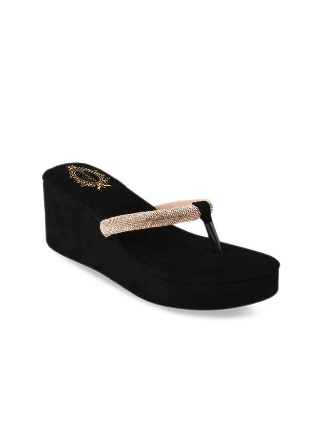 Shoetopia Shoetopia Rhinestones Strap Detailed Wedges For Women & Girls
