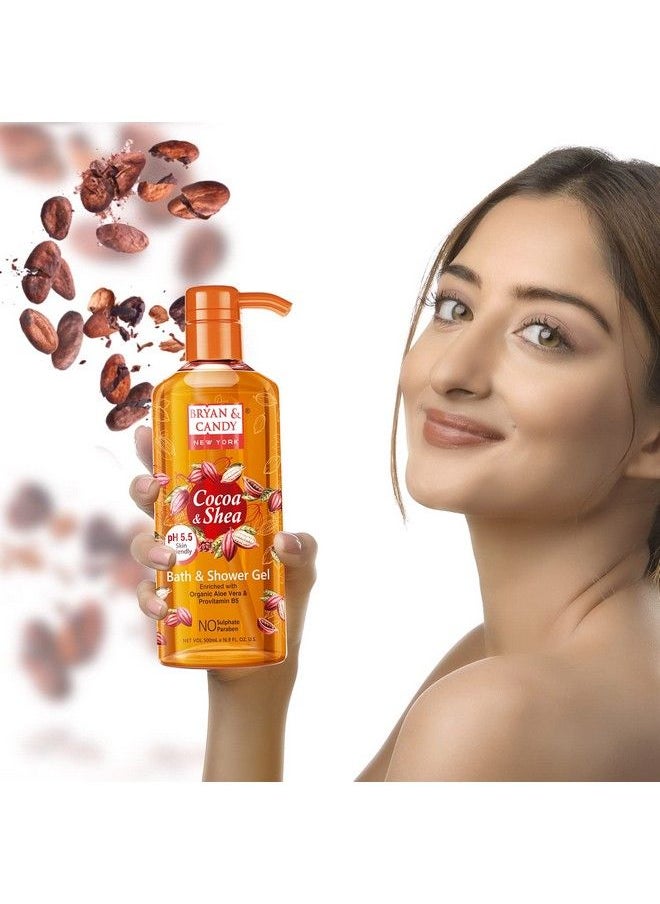BRYAN & CANDY Cocoa Shea Bath And Shower Gel Enriched With Organic Aloe Vera Pro Vitamin B5 Skin Friendly Ph 5.5 All Skin Types 500 Ml (Pack Of 1)  - Image 3