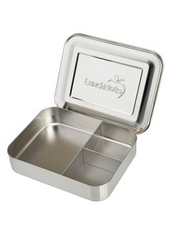 LunchBots Lunchbots Large Trio Stainless Steel Lunch Container -Three Section Design For Sandwich And Two Sides - Metal Bento Lunch Box - Eco-Friendly - Stainless Lid - Staineless Steel  - Image 1