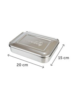 LunchBots Lunchbots Large Trio Stainless Steel Lunch Container -Three Section Design For Sandwich And Two Sides - Metal Bento Lunch Box - Eco-Friendly - Stainless Lid - Staineless Steel  - Image 2