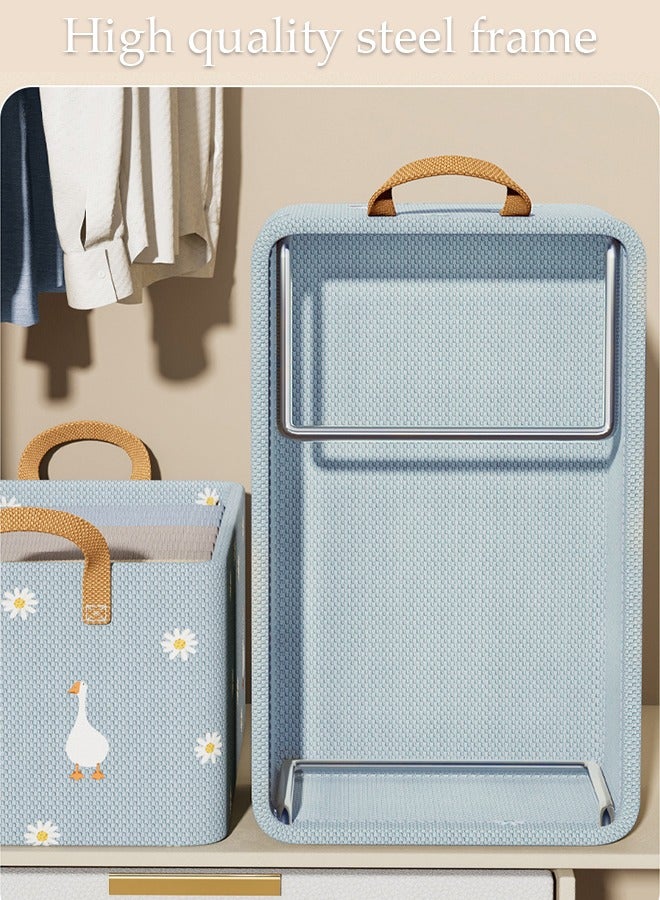 MIXDE 3 Pieces Fabric Closet Storage Organizer Set Foldable Clothes Boxes Large Capacity Wardrobe Stackable Closet Drawer with Handle for Leggings Stockings Socks Underwear - Image 4