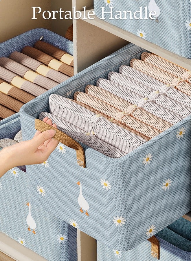 MIXDE 3 Pieces Fabric Closet Storage Organizer Set Foldable Clothes Boxes Large Capacity Wardrobe Stackable Closet Drawer with Handle for Leggings Stockings Socks Underwear - Image 5