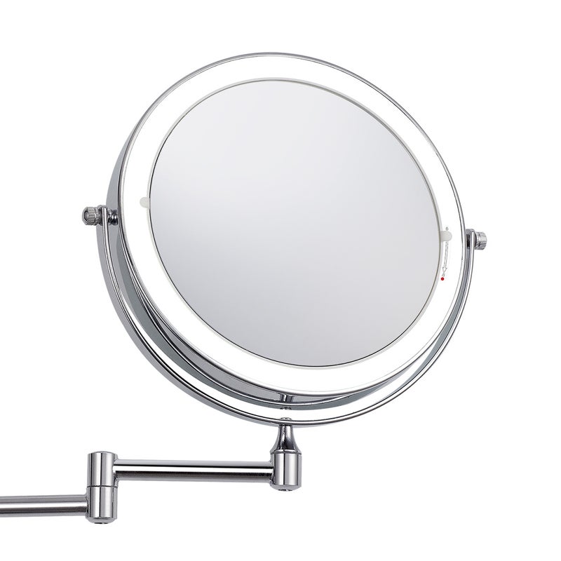 8-Inch Foldableing Led Makeup Mirror, Wall-Mounted Makeup Mirror, Double-Sided Lighted Mirror, Magnifying And Charging, - Image 5