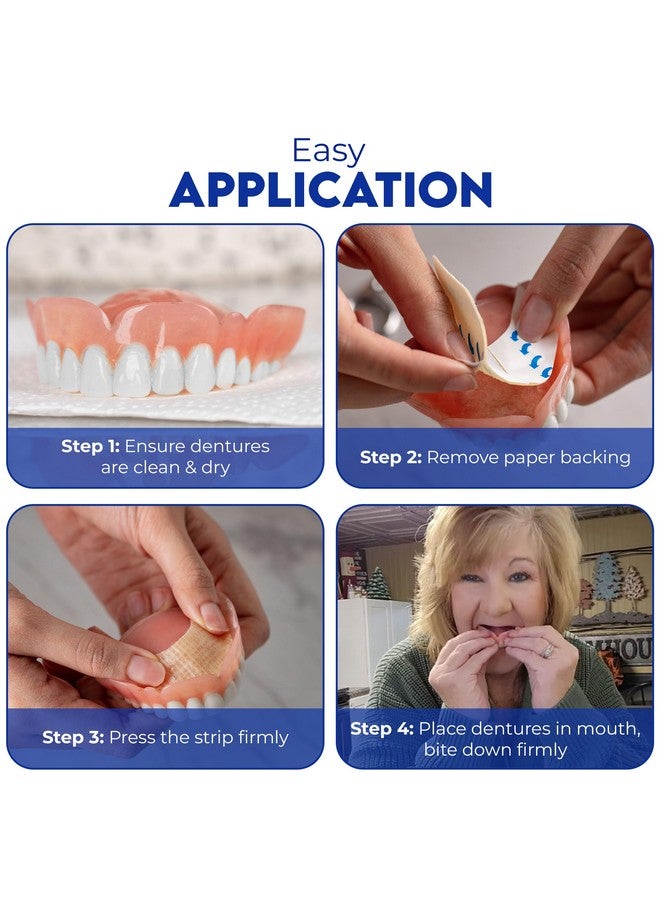 Secure Comfort Strips Waterproof Denture Adhesive - Zinc Free - Extra Firm Hold For Lower Dentures - 15 Strips - Image 5