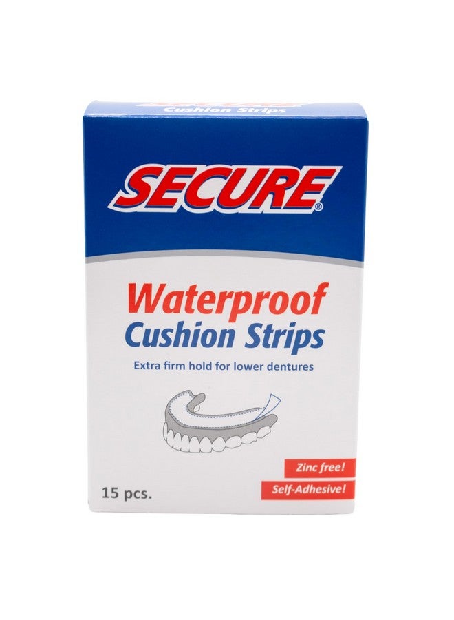 Secure Comfort Strips Waterproof Denture Adhesive - Zinc Free - Extra Firm Hold For Lower Dentures - 15 Strips - Image 1