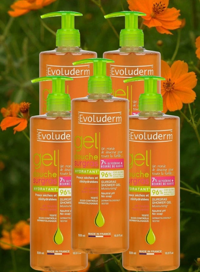 Evoluderm 5 Pieces Evoluderm Moisturizing Sugras Shower Gel 500ML - Image 1