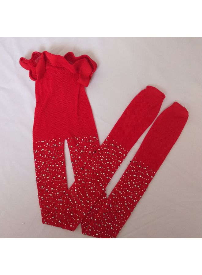 European And American Children's Rhinestone Mesh Socks Fishnet Socks Black Rhinestone Leggings Socks Girls' Summer Mesh One-piece Socks