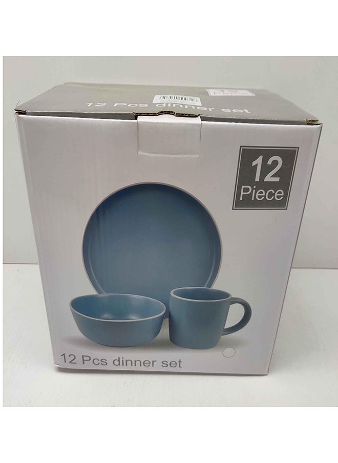 Feelings - 12 Piece Stoneware Dinner Set With 4 X 27 Cm Dinner Plate, 4 X 16 X 6.5 Cm Bowls, 4 X 385 Ml Mugs, Serves 4 For Everyday Use, Pink - Image 1