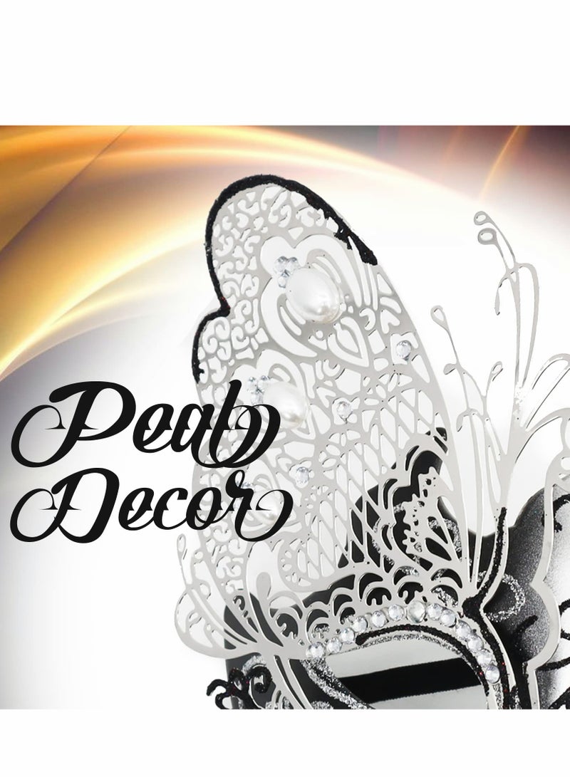 Couples' Masquerade Masks for Mardi Gras - Elegant Venetian Style with Floral Accents - Image 3