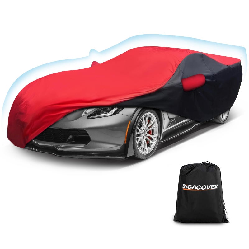 for c7 Corvette Car Cover All Weather Protection Waterproof Windproof for 20142019 C7 Stingray for C7 Chevy Corvette Stingray Z51 Z06BlackRed Combo